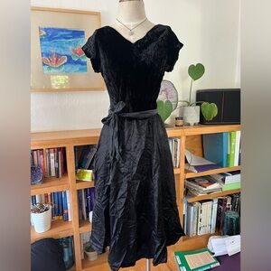 Velvet and satin dress